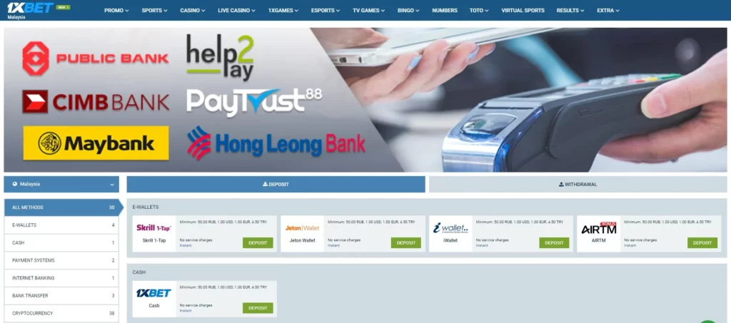 Phương thức thanh toán 1xBet Vietnam