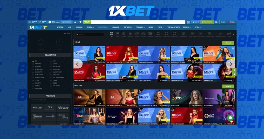 1xBet တိုက်ရိုက်ကာစီနို