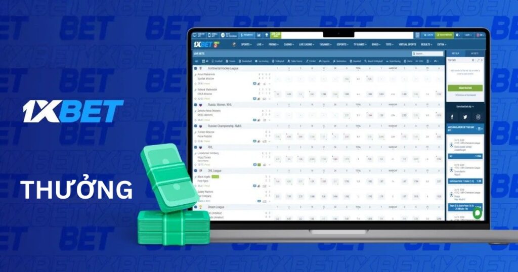 Tiền thưởng chào mừng và tiền gửi của 1xBet
